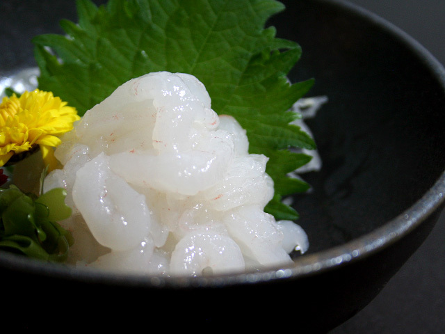 白エビ刺身盛り付け